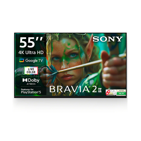 Sony 139 cm (55) BRAVIA 2 II 4K Ultra HD Smart LED Google TV K-55S25M2 (Black)