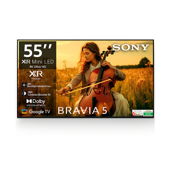 Sony 139 cm (55) BRAVIA 5 4K Ultra HD AI Technology Smart Mini LED Google TV K-55XR55A (Black)