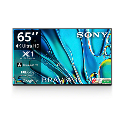 Sony 164 cm (65) BRAVIA 3 4K Ultra HD Smart LED Google TV K-65S30 (Black)