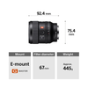 Sony FE 24mm F1.4 GM (SEL24F14GM) E-Mount Full-Frame, Wide-angle Prime G Master Lens SEL24F14GM  SYX