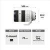 Sony E Mount FE 70–200 MM F4 MACRO G OSS Ⅱ Full Frame Lens (SEL70200G2) | Lightweight & Compact | Telephoto Lens | Half-Macro Capability SEL70200G2/C SYX |