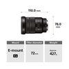 Sony E PZ 18-105 mm F4 G OSS (SELP18105G) E-Mount APS-C, Standard Zoom Lens SELP18105G//AE