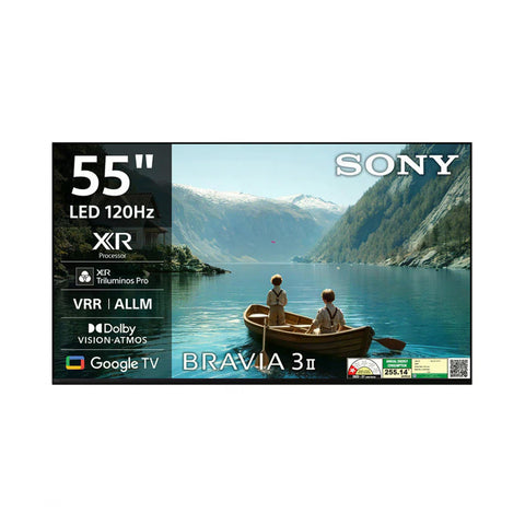 Sony 139 cm (55 inches) BRAVIA 3II AI XR Powered 4K 120HZ Ultra HD Smart LED Google TV K-55XR35M2 (Black)