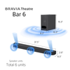 Sony Bravia Theatre Bar 6(HT-B600) 5.1(3.1.2)channel Dolby Atmos/DTS:X Soundbar with powerful Wireless subwoofer,2-Upfiring Speaker,Voice Zoom3,BCA App, Bluetooth,HDMI eARC,Remote Control