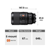 Sony E-Mount FE 100 MM F2.8 MACRO GM OSS Full-Frame Lens (SEL100M28GM) I 1.4x magnification I Excellent Macro lens - Black SEL100M28GM/Q SYX