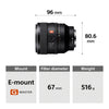 Sony FE 50mm F1.4 GM Full-Frame Lens